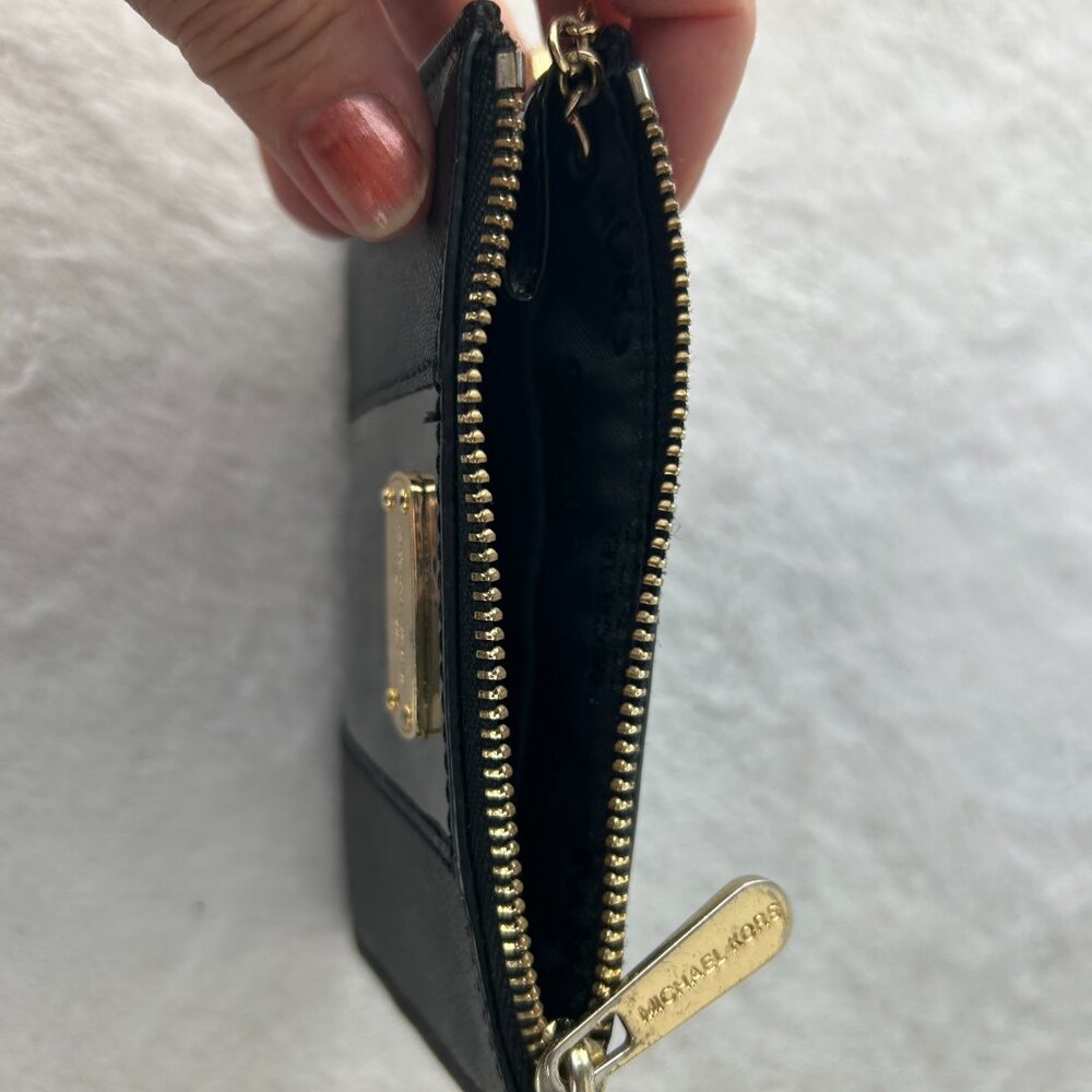 MICHAEL KORS JET SET TRAVEL COIN POUCH ID HOLDER WALLET LIMITED EDITION BLACK - Picture 9 of 10